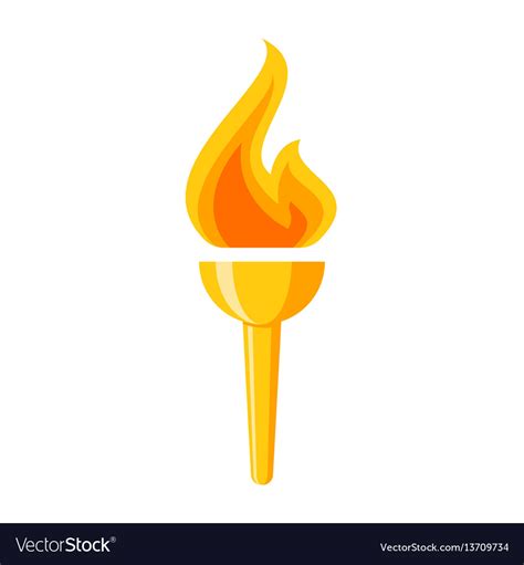 Golden Torch Icon Royalty Free Vector Image Vectorstock