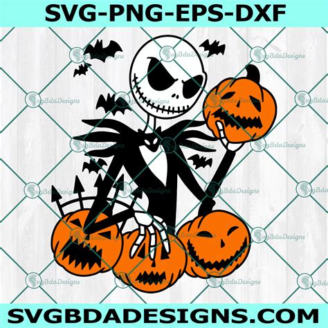 Jack Skellington Halloween Svg , Silhouette, Cricut , Digital Download