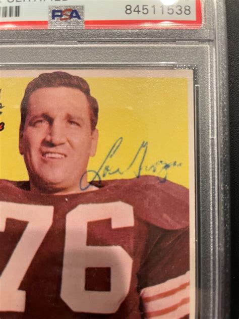 Lou Groza Signed 1959 Topps Card Football Hall Of Fame Browns PSA DNA