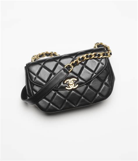 35 Chanel Mini Lambskin Gold Tone Metal AS3232 Black