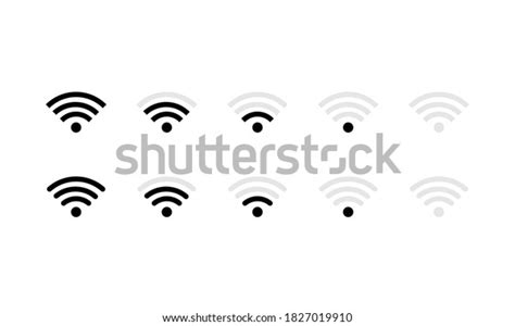 Wifi Signal Icon Set Black Internet Stock Vector Royalty Free