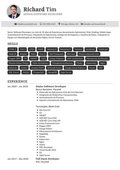 Senior Software Developer CV Example In 2025 ResumeKraft