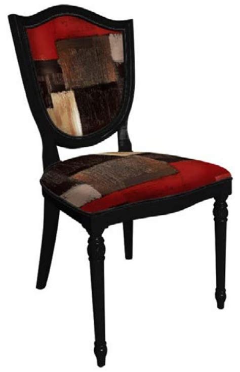 Casa Padrino Art Deco Dining Chair Multicolored Black Elegant Solid