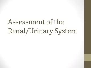 Ppt Assessment Of The Renal And Urinary Tract Function Powerpoint