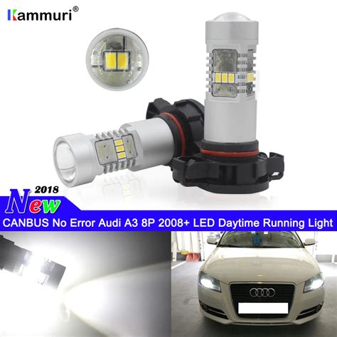 CANBUS No Error H16 5202 PS19W PSY24W LED Bulbs For AUDI A3 8P 2008