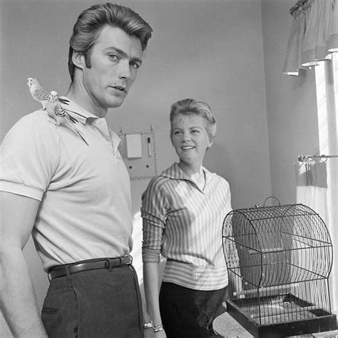 Clint Eastwood And His Wife Maggie Johnson October 1 1959 Actor