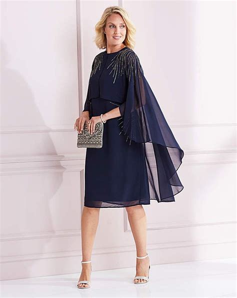 Nightingales Navy Beaded Cape Dress Cape Dress Dress And Jacket Set