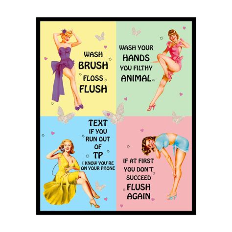 Poster Master Pin Up Girl Poster Hygiene Print Butterfly Art