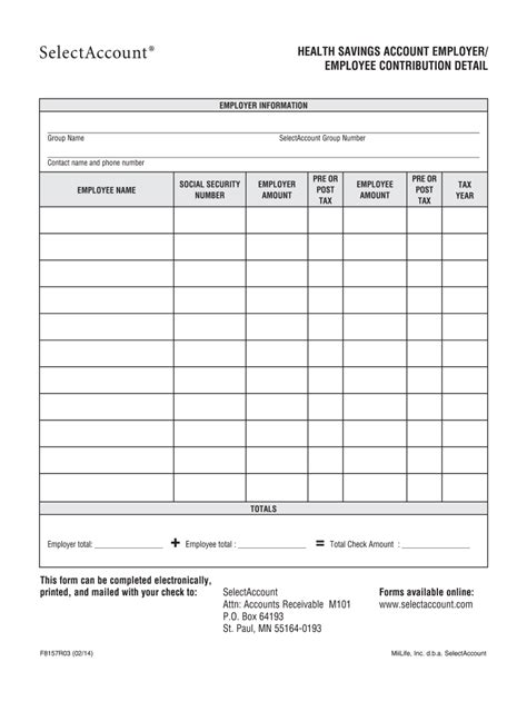 Hsa Savings Account Form