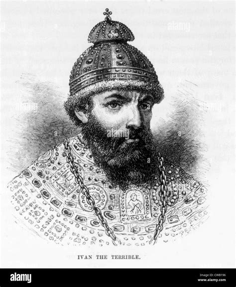 Czar Ivan IV (aka Ivan the Terrible), (1530-1584), engraving 1886 Stock ...