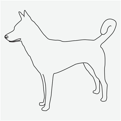 One Line Hand Drawn Dog Outline Vector Illustration 36427351 Vector Art