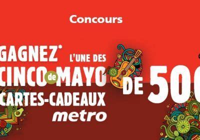 Concours Gagnez CINQ cartes cadeaux épicerie Metro de 500 chacune 1