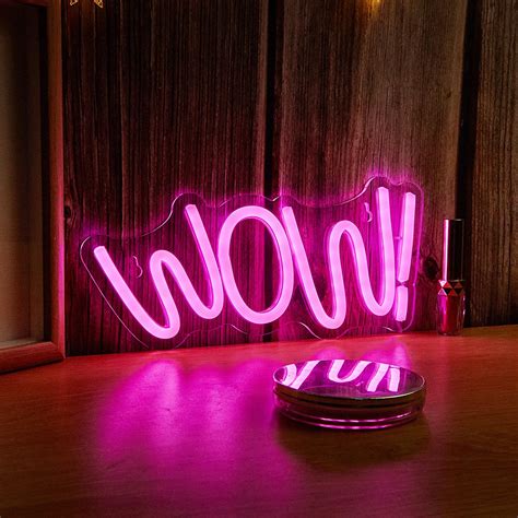 Chi Buy Wow Led Neon Sign Usb Powered Neon Signs Night Light D Wall