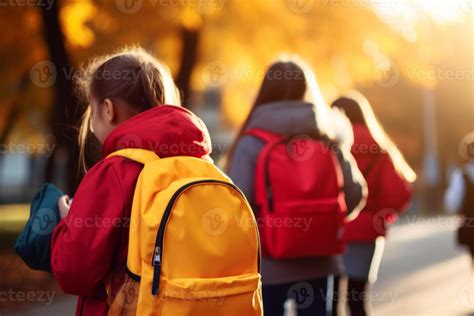 Ai Generated First Day Elementary School Group Little Kids