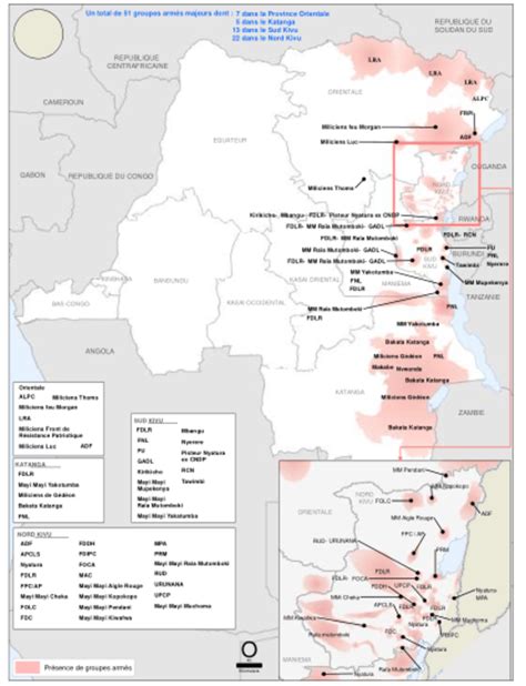 République Démocratique du Congo : Carte de la présence des groupes ...