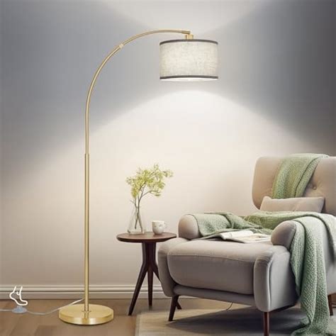 Gold Arc Floor Lamp For Living Room Floor Lamp With Adjustable Drum