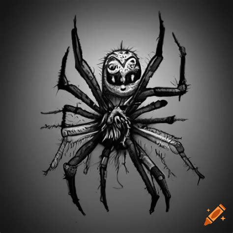 Black And White Spider With Eight Legs