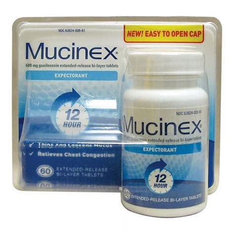 Mucinex Expectorant 12 Hour Guaifenesin Extended Release 600 Mg Tablets