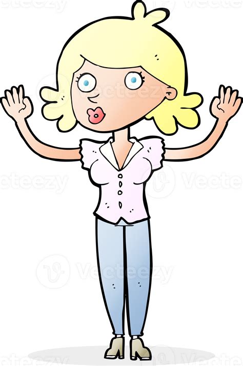 cartoon woman surrendering 45144681 PNG