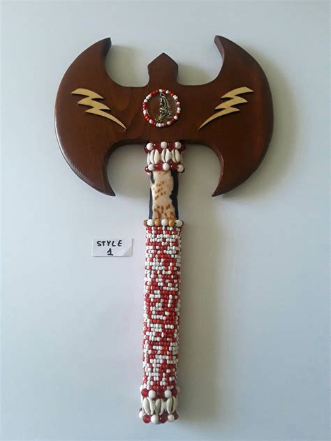 Santeria Yoruba Wood Double Headed Axe For Shango Orisha Hacha De