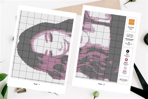 Blackpink Rose Cross Stitch Pattern Blackpink Pdf Pattern Rose