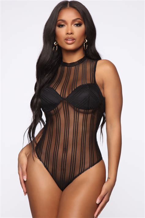 Kierra Mesh Bodysuit Black Fashion Nova Bodysuits Fashion Nova