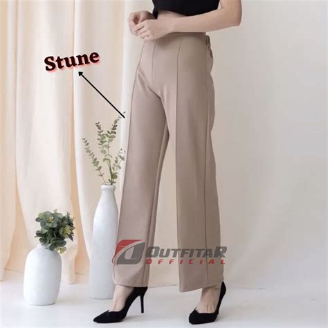 Jual Celana Kulot Wanita Highwaist Kekinian Ala Korea Basic Hw Pinggang