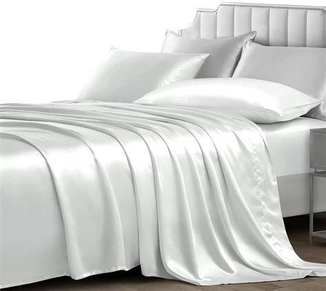 Nsgz 4 Pieces Satin Sheets Full Silky Satin Bed Sheet Set With 1