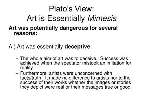 Ppt Some Notes On Plato And Aristotle And Mimetic Theory Of Art