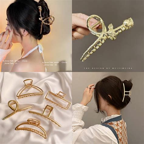 Jual Jepit Rambut Korea Wanita Jedai Besar Gold Mode Baru Elegan Untuk