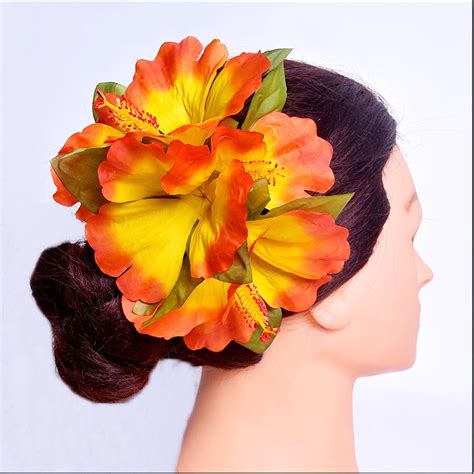 2023 Hawaii Hibiscus Flower Hair Clip Three Large Flowers Vintage Hair Accessories For Women