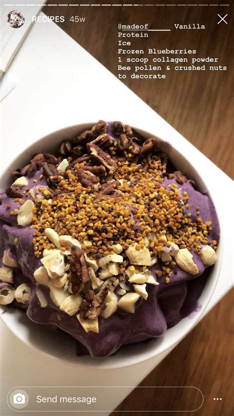 Collagen Powder Bee Pollen School Food Frozen Blueberries Acai Bowl