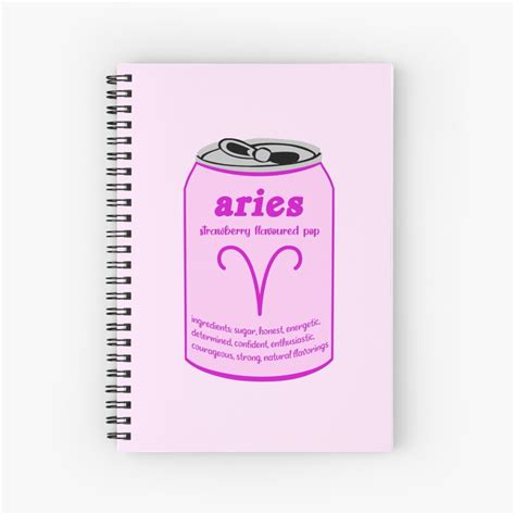 Aries Zodiac Sign Trendy Vsco Sticker Spiral Notebook For Sale By