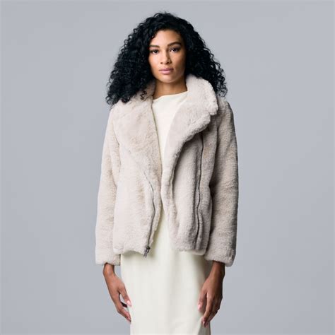 Купить Повседневные куртки Womens Simply Vera Vera Wang Faux Fur Moto