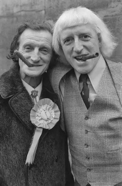 English Dj Jimmy Savile With His Brother Johnnie Savile Uk Old Photo