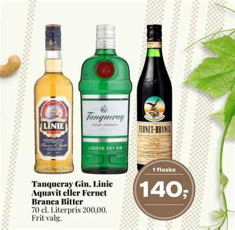 Tanqueray Gin Linie Aquavit Eller Fernet Branca Bitter Tilbud Hos