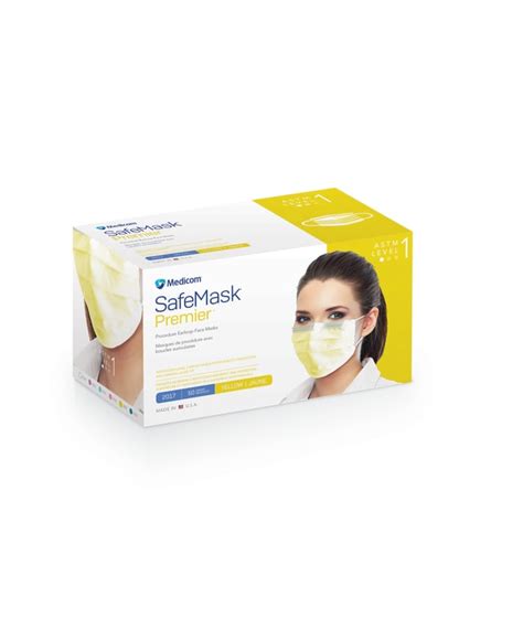 Medicom Safemask Premier Face Masks Yellowpersonal Protective