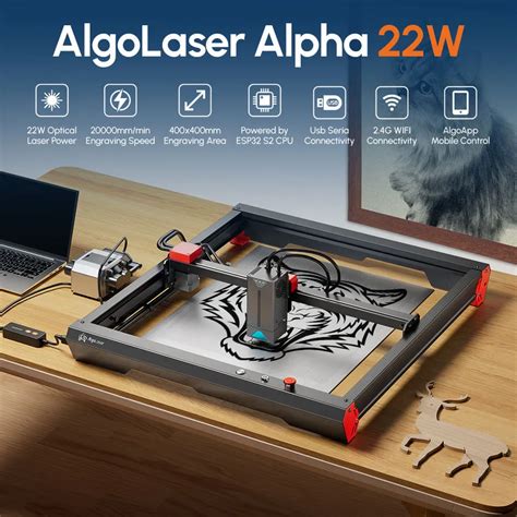 AlgoLaser Alpha 22W Smart Laser Engraver Cutter With Dual Core CPU APP