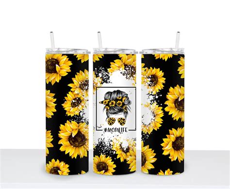 Sunflower Mom Life 20oz Skinny Tumbler Etsy