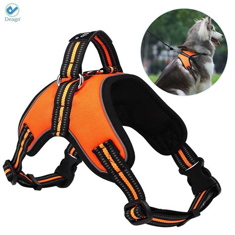 Deago No Pull Dog Harness Reflective Adjustable Outdoor Pet Collars