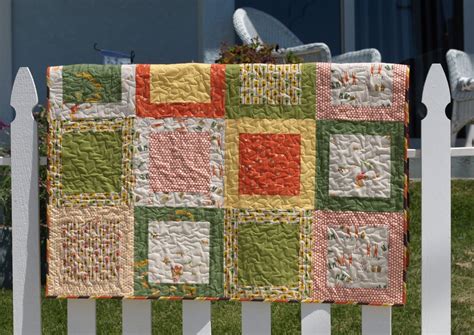 Bedding Vintage Style Rainbow Rag Quilt Recycled Denim