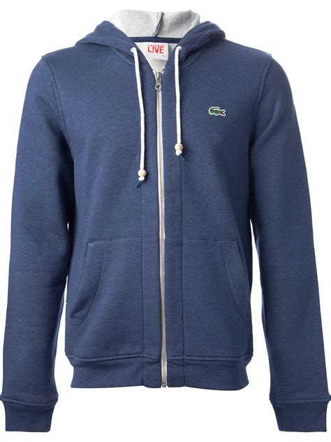 Lyst Lacoste Live Zipped Hoodie In Blue For Men