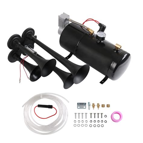 150DB 4 Trumpet Train Horns Kit Super Loud Air Horn With 150 PSI 12V