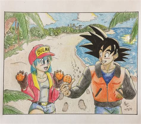 Goku and Bulma fanart I did. : r/dbz