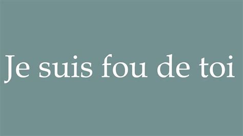 How To Pronounce Je Suis Fou De Toi I M Crazy About You Correctly