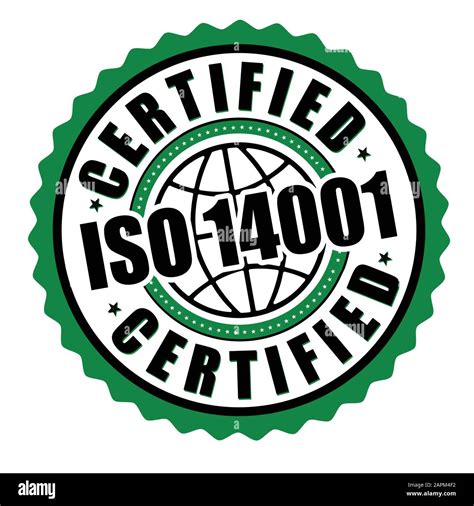 Certified ISO 14001 Label Or Sticker On White Background Vector