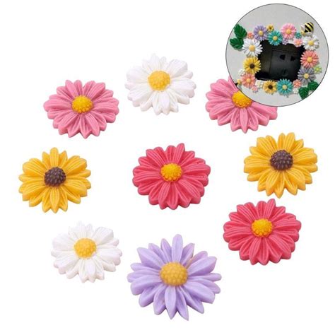 Pcs Daisy Flower Flatback Resin Cabochons Scrapbook Craft Mm Diy