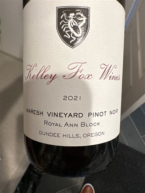 2021 Kelley Fox Wines Pinot Noir Maresh Vineyard Royal Ann Block USA