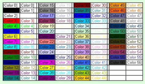 Excel 20032007 Colorindex — 56 Excel Colors Colors56colorindex