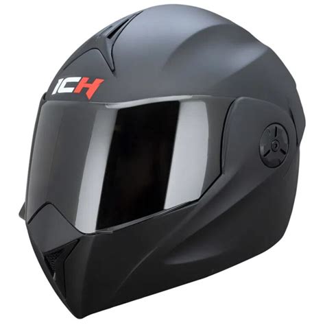 Casco Abatible Ich Solid Negro Mate Visor Humo Cascos Pb